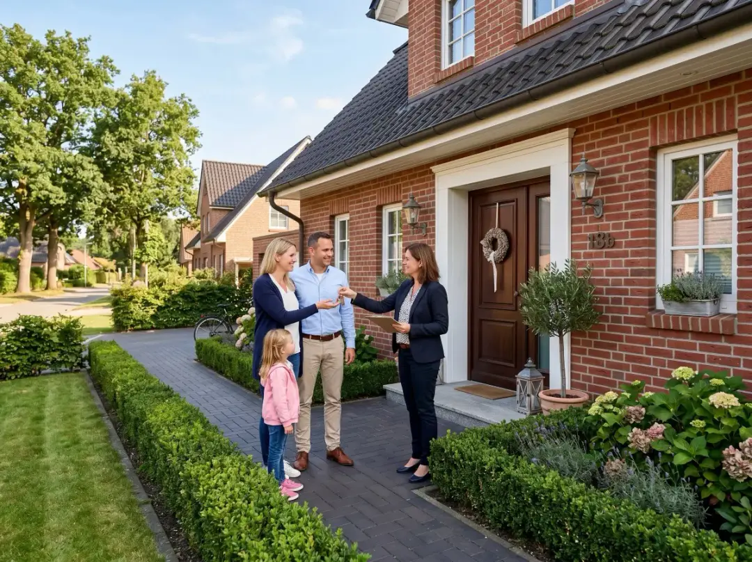 Eingang eines gepflegten Einfamilienhauses in Norddeutschland